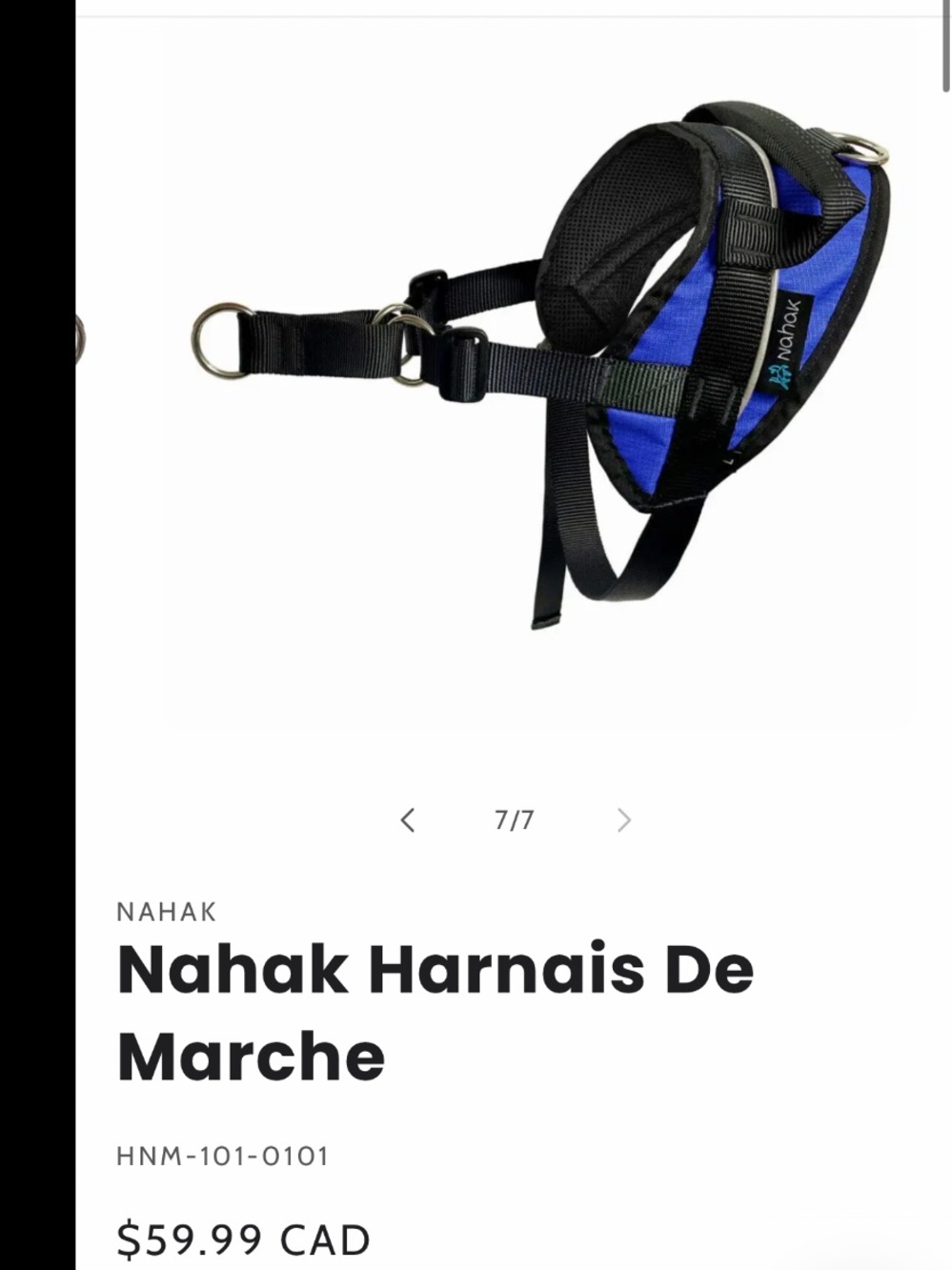 NAHAK No pull dog harness size medium - like new!
